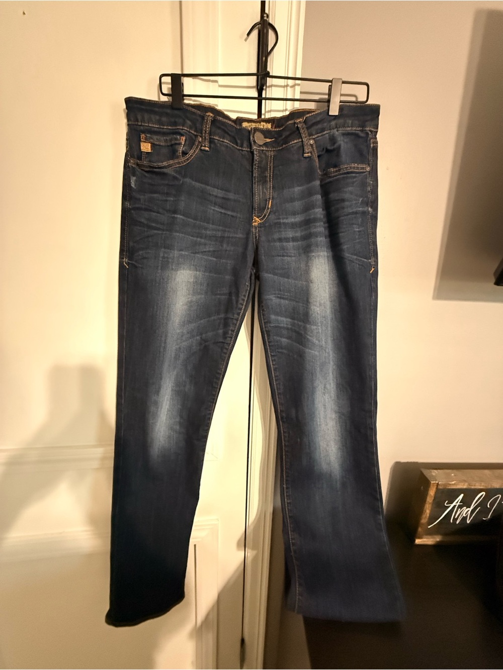 Dear John Dark Blue Washed Straight Leg Jeans